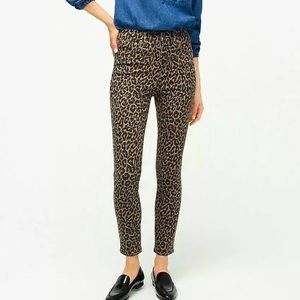 J.Crew Leopard Denim High Rise Pants, US 26, slight stretch